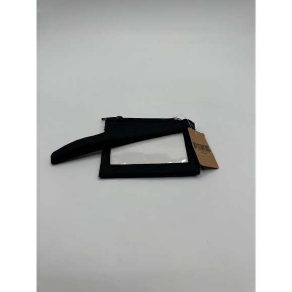 Victoria's Secret PINK Card Zip ID Black with Stripes Wristlet - Picture 2 of 2